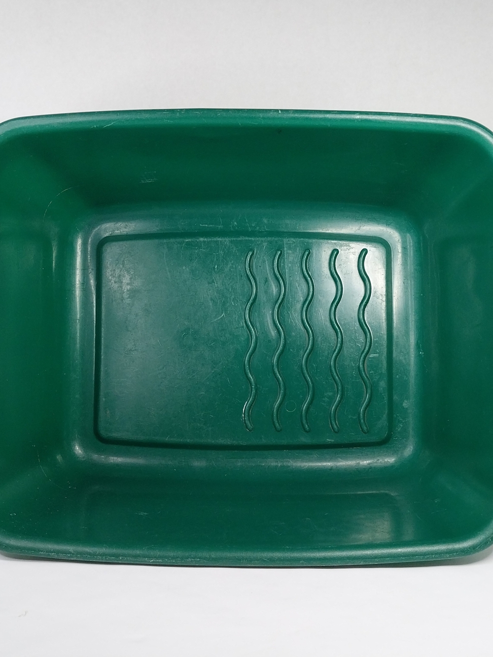 Vintage 70/80s Rubbermaid Ribbed Green Dish Wash Pan 2948 RARE 16x12.75x7”